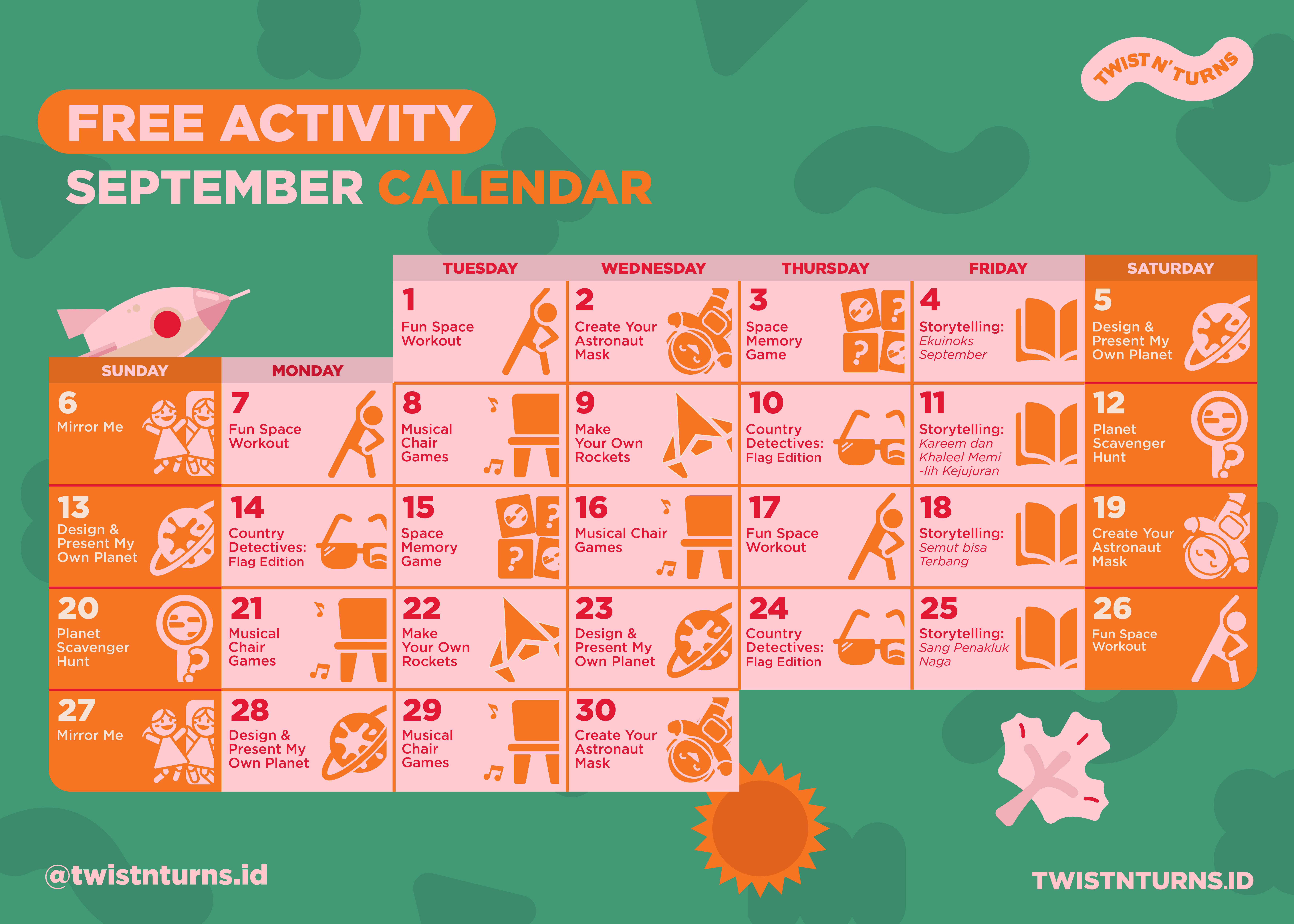 September activities at Twist N’ Turns