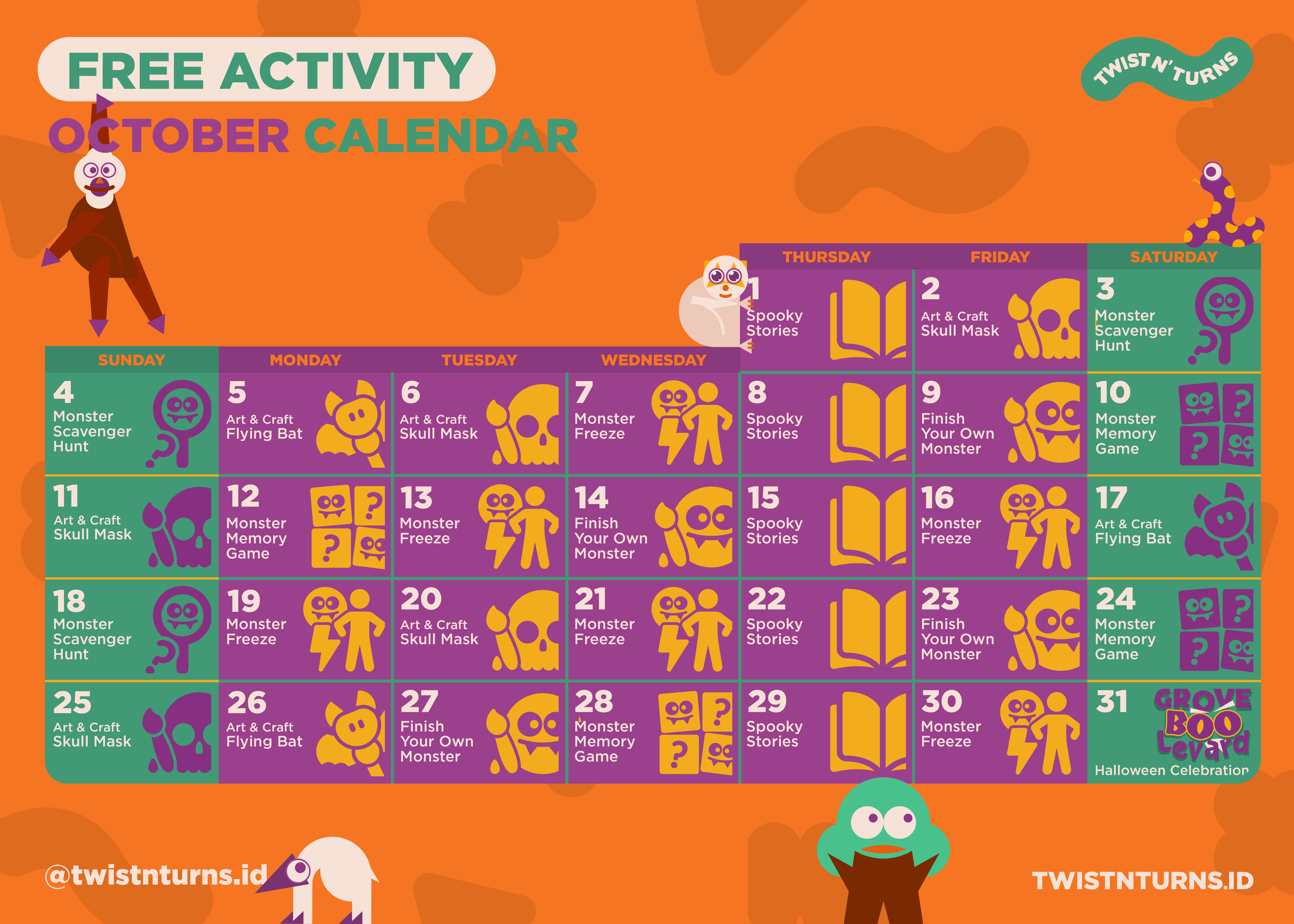 October activities at Twist N’ Turns